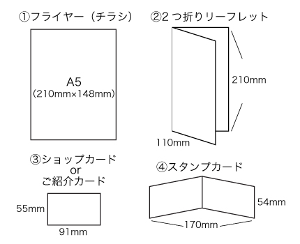 フライヤー・リーフレットのサイズ表