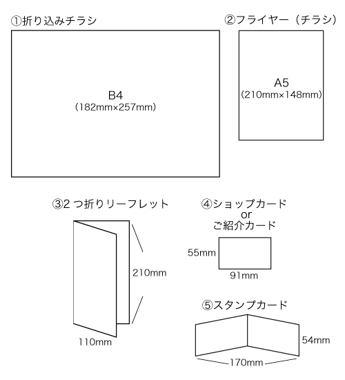 フライヤー・リーフレットのサイズ表