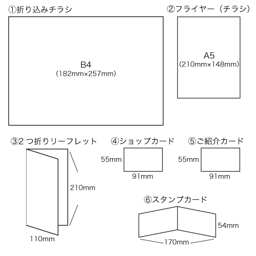 フライヤー・リーフレットのサイズ表